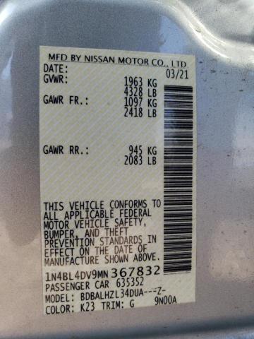 2021 NISSAN ALTIMA SV - 1N4BL4DV9MN367832