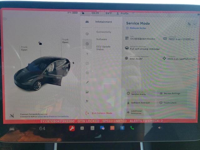 5YJ3E1EB0KF393260 2019 Tesla Model 3