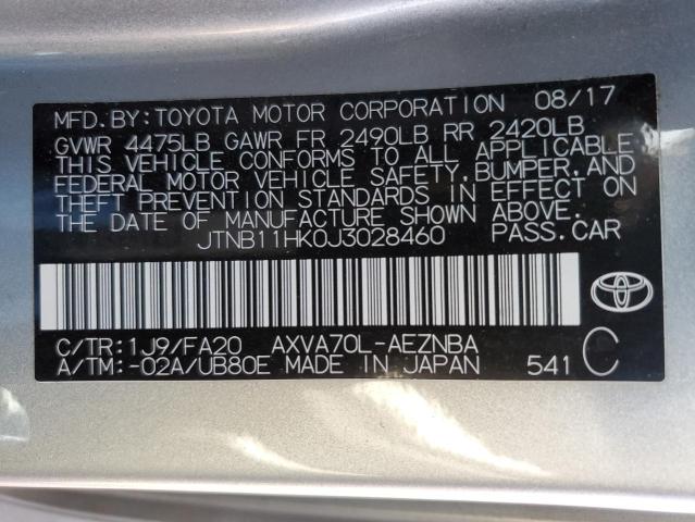 2018 Toyota Camry L VIN: JTNB11HK0J3028460 Lot: 53874634