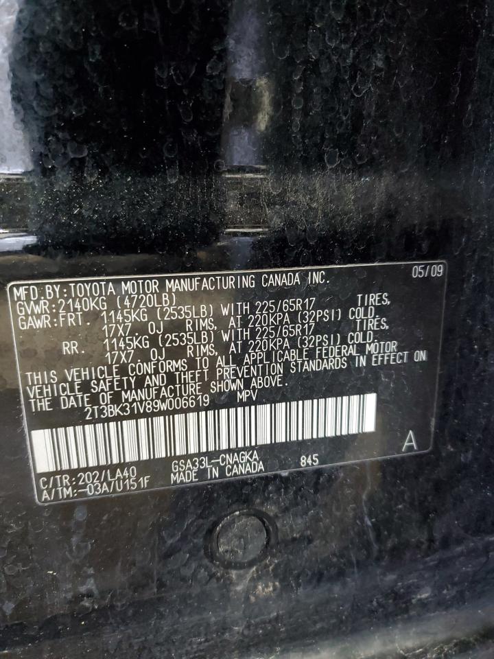 2T3BK31V89W006619 2009 Toyota Rav4 Limited