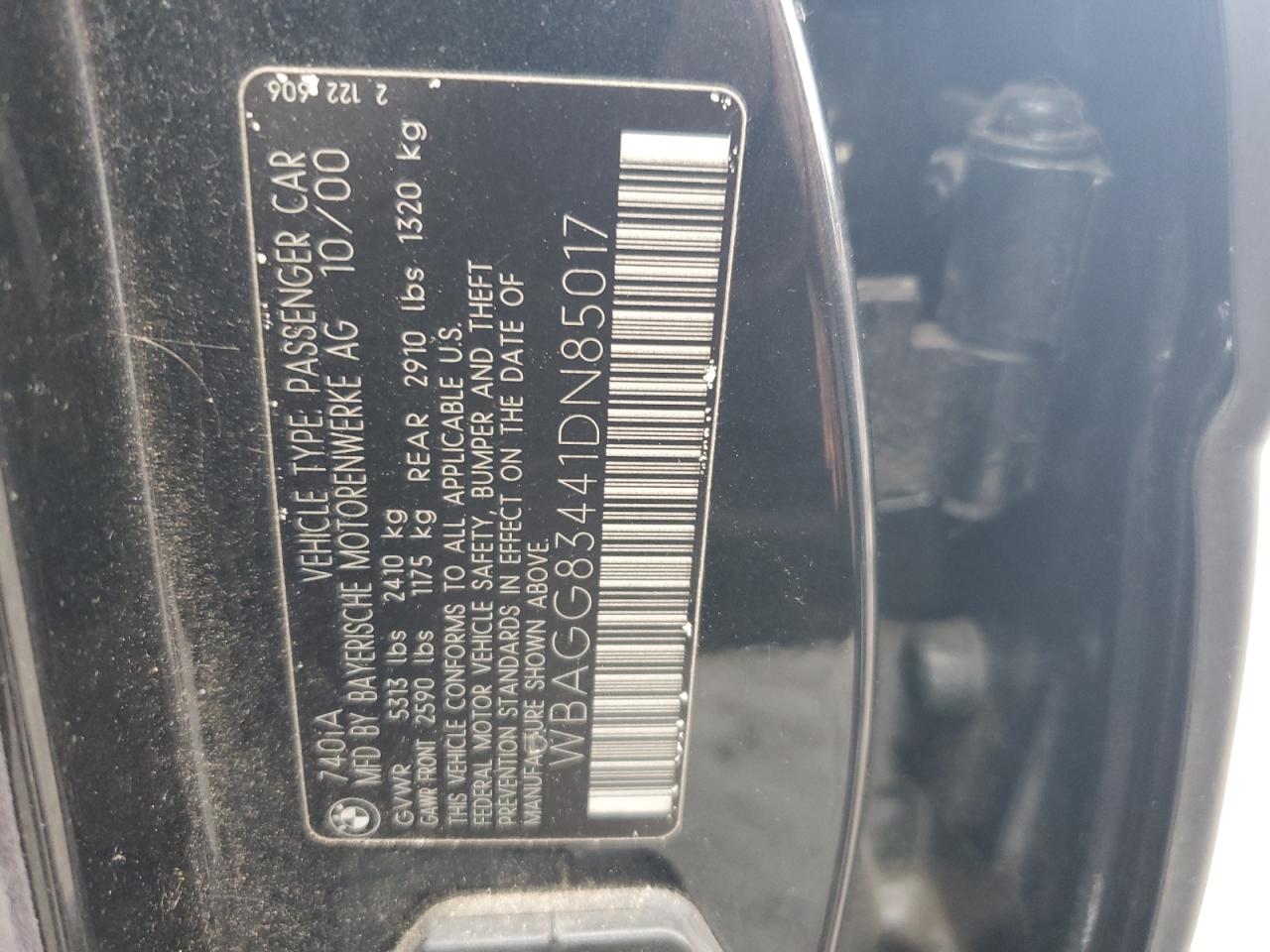 WBAGG83441DN85017 2001 BMW 740 I Automatic