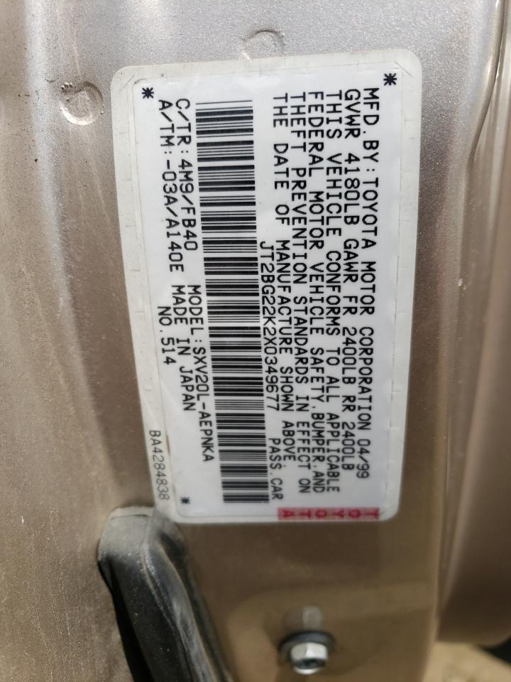 JT2BG22K2X0349677 1999 Toyota Camry Le