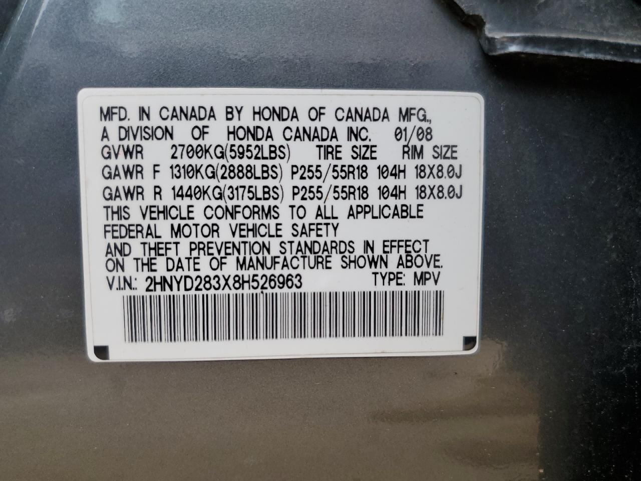 2HNYD283X8H526963 2008 Acura Mdx Technology