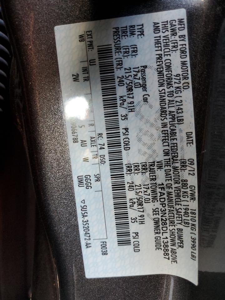 1FADP3N28DL138887 2013 Ford Focus Titanium