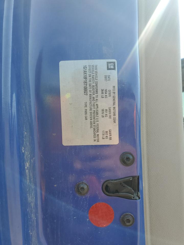 1G1AK18F187106627 2008 Chevrolet Cobalt Ls