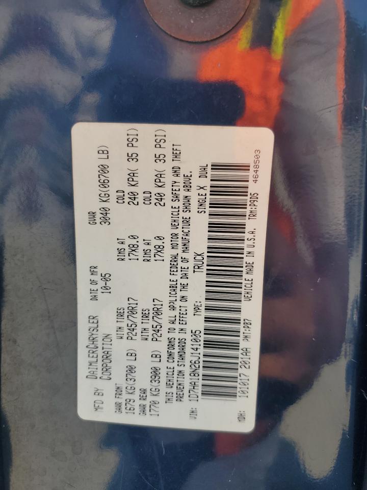 1D7HA18N26J141005 2006 Dodge Ram 1500 St