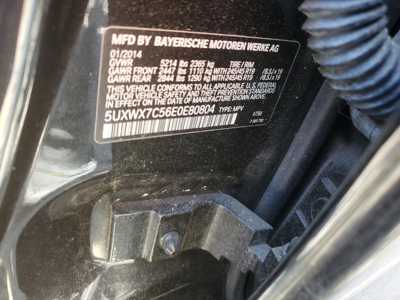 5UXWX7C56E0E80804 2014 BMW X3 xDrive35I