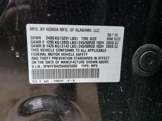 2019 Honda Passport Sport VIN: 5FNYF8H25KB025308 Lot: 51414534