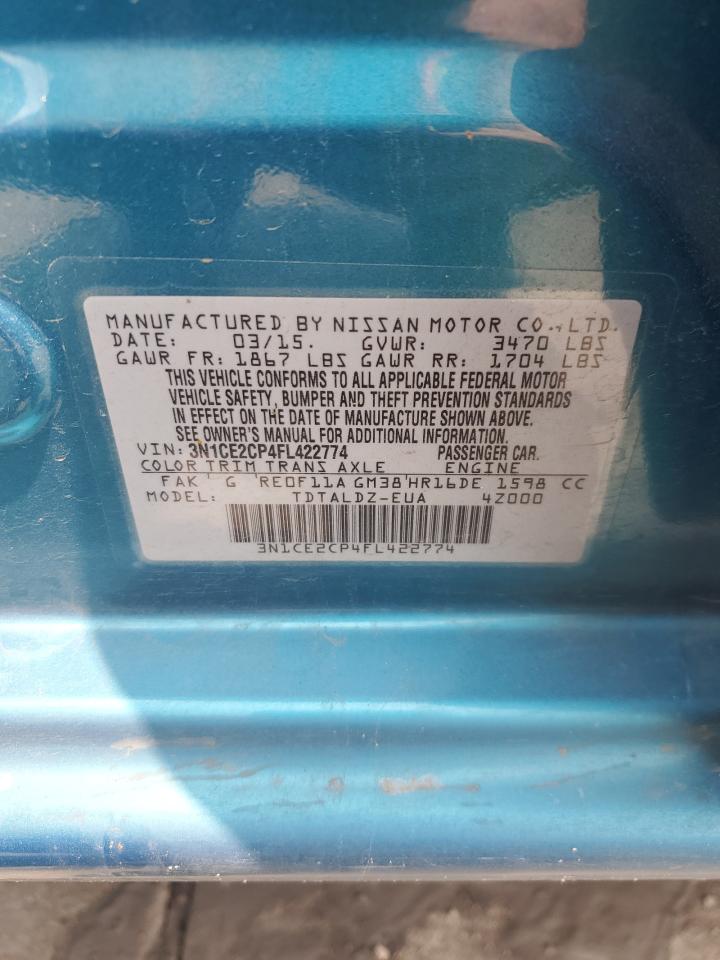 3N1CE2CP4FL422774 2015 Nissan Versa Note S