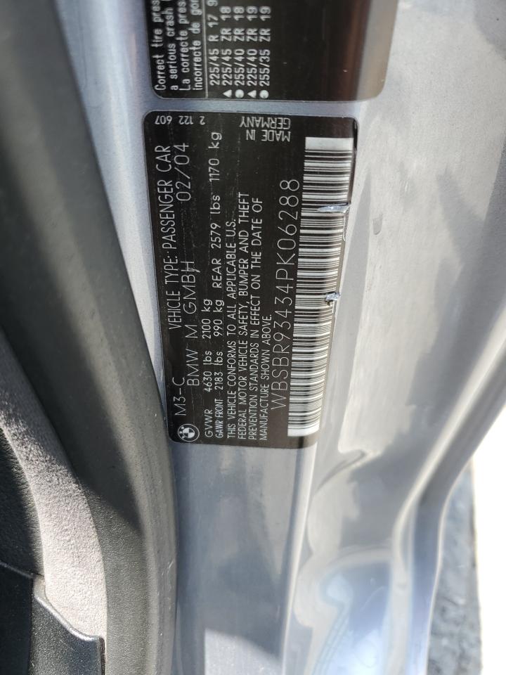WBSBR93434PK06288 2004 BMW M3