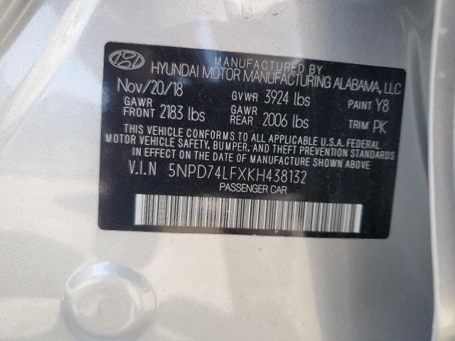 2019 Hyundai Elantra Se VIN: 5NPD74LFXKH438132 Lot: 58829114