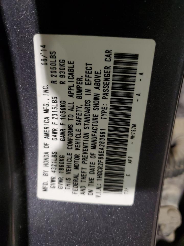 2014 Honda Accord Exl vin: 1HGCR2F86EA260661