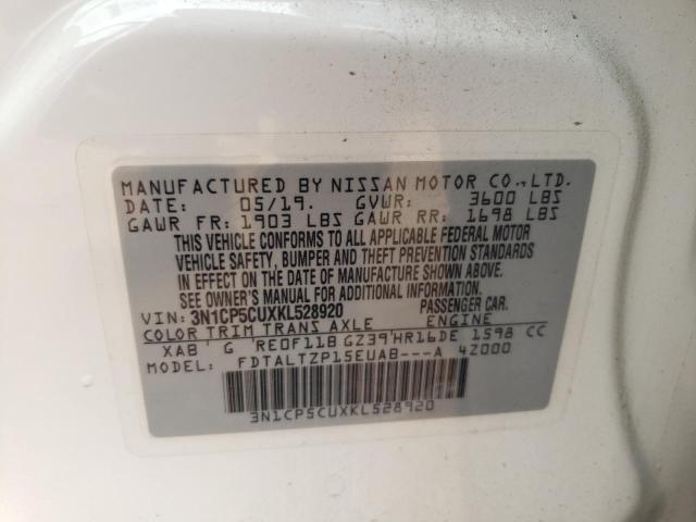 2019 Nissan Kicks S VIN: 3N1CP5CUXKL528920 Lot: 54011204