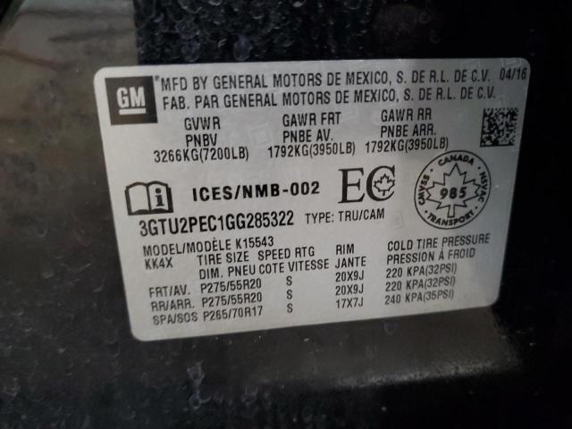 2016 GMC Sierra K1500 Denali VIN: 3GTU2PEC1GG285322 Lot: 55754844