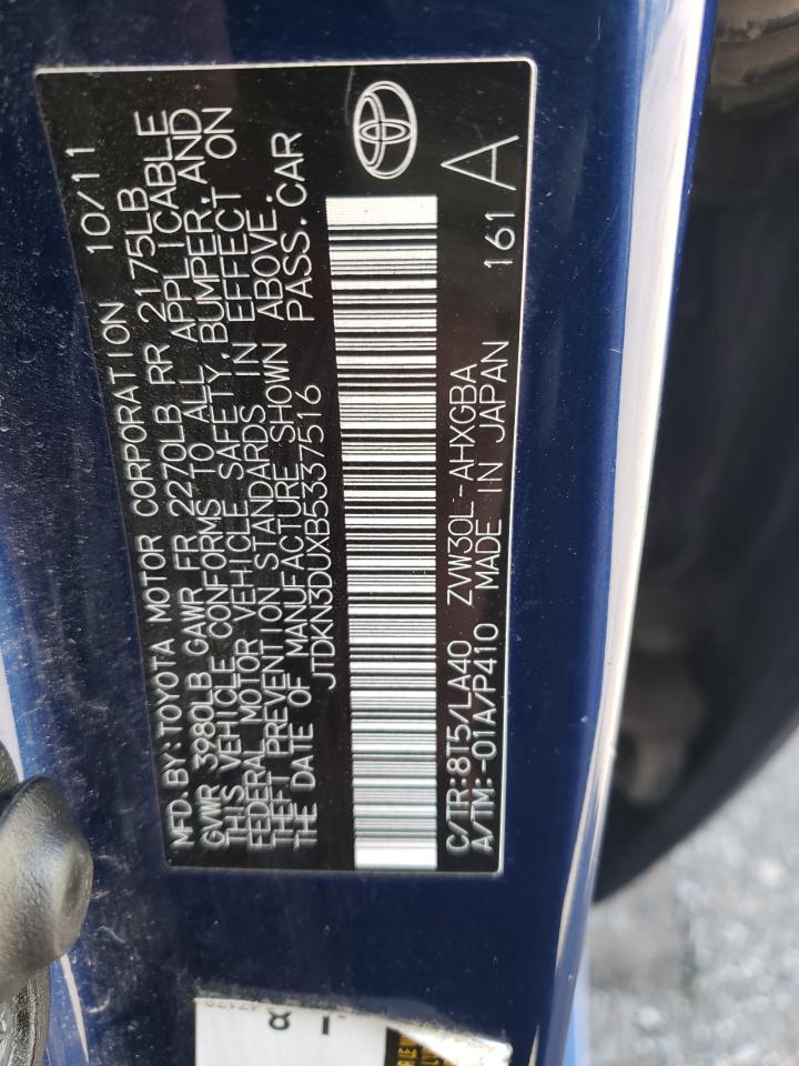 JTDKN3DUXB5337516 2011 Toyota Prius