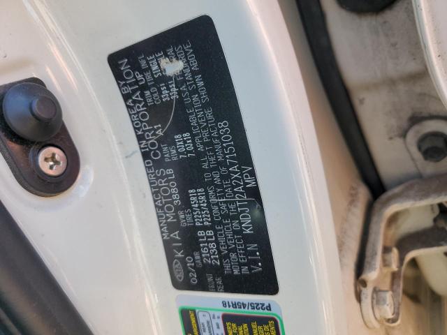 2010 Kia Soul + VIN: KNDJT2A2XA7151038 Lot: 55800754