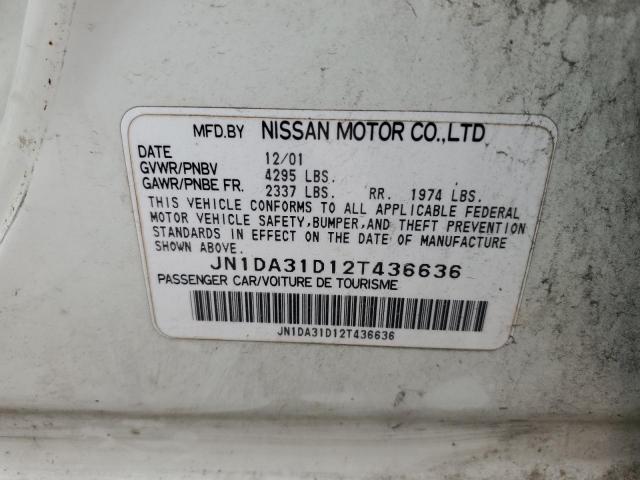 2002 Nissan Maxima Gle VIN: JN1DA31D12T436636 Lot: 57311794