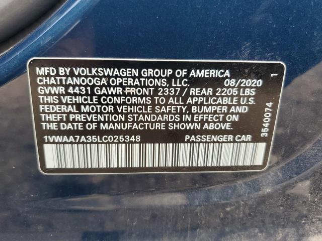 2020 Volkswagen Passat S VIN: 1VWAA7A35LC025348 Lot: 56066204