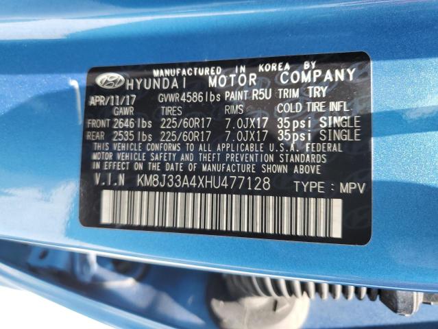 2017 Hyundai Tucson Limited VIN: KM8J33A4XHU477128 Lot: 55788184