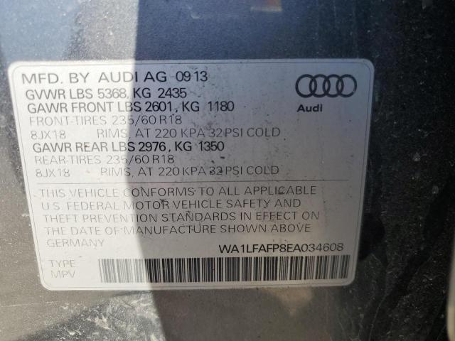 2014 Audi Q5 Premium Plus VIN: WA1LFAFP8EA034608 Lot: 55910844