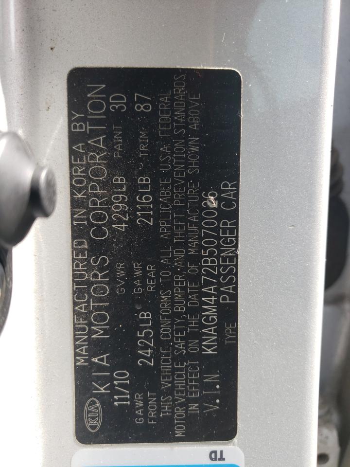 KNAGM4A72B5070026 2011 Kia Optima Lx