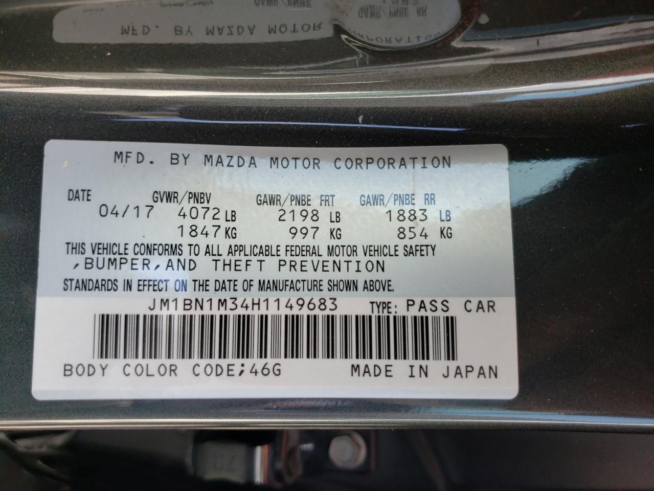 JM1BN1M34H1149683 2017 Mazda 3 Grand Touring