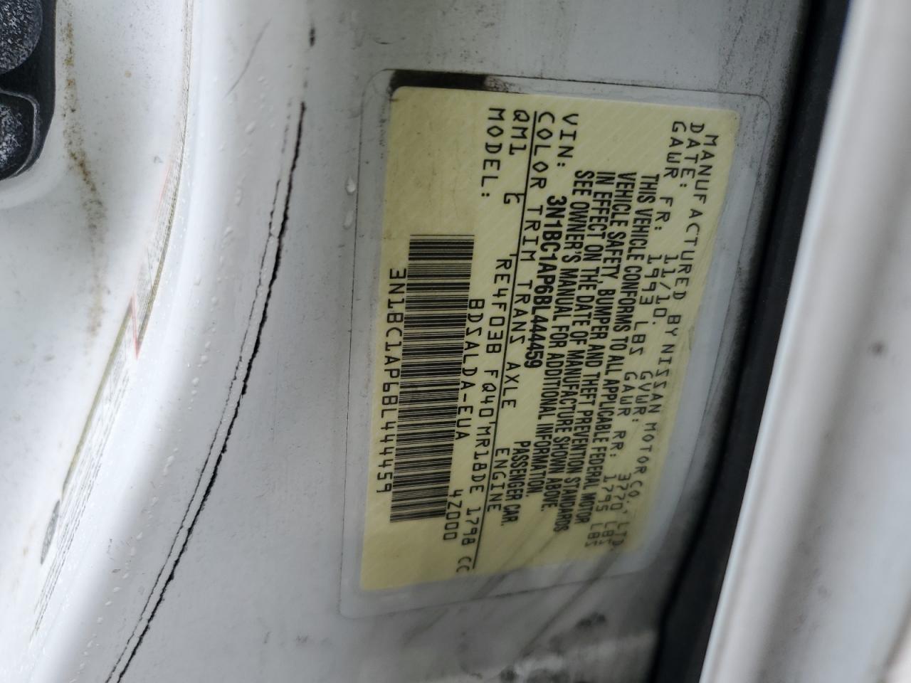 3N1BC1AP6BL444459 2011 Nissan Versa S