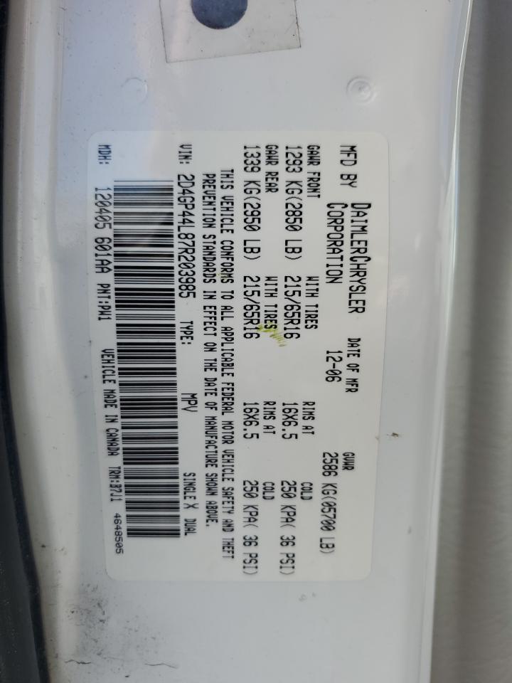 2D4GP44L87R203985 2007 Dodge Grand Caravan Sxt