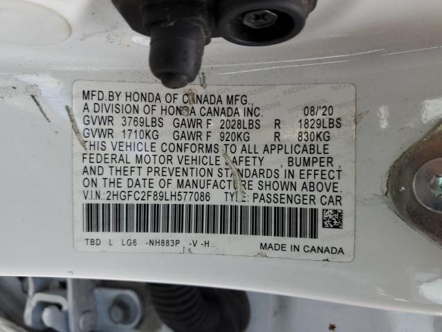 2020 Honda Civic Sport VIN: 2HGFC2F89LH577086 Lot: 54670264