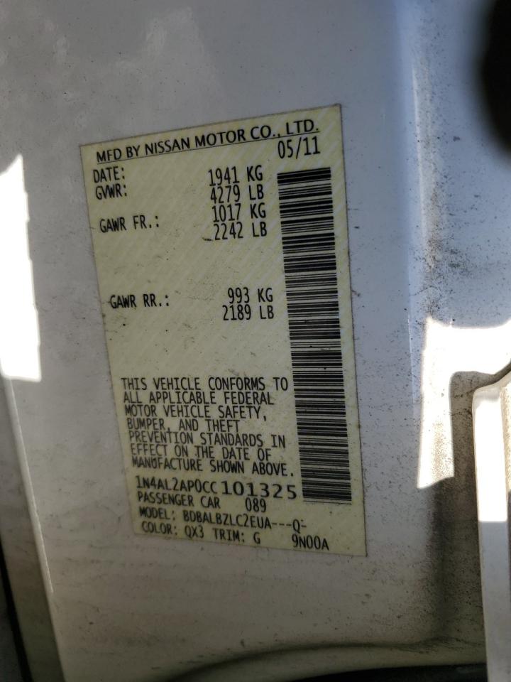 1N4AL2AP0CC101325 2012 Nissan Altima Base