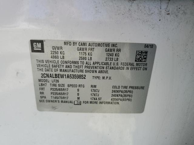 2010 Chevrolet Equinox Ls VIN: 2CNALBEW1A6359852 Lot: 55233304