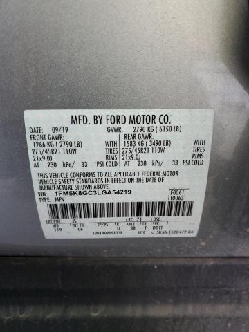 2020 Ford Explorer St VIN: 1FM5K8GC3LGA54219 Lot: 52881234