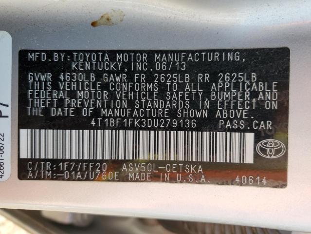 VIN 4T1BF1FK3DU279136 2013 Toyota Camry, L no.13