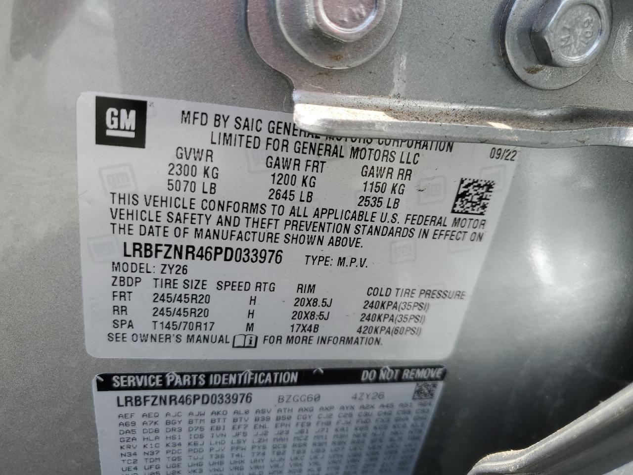 LRBFZNR46PD033976 2023 Buick Envision Essence