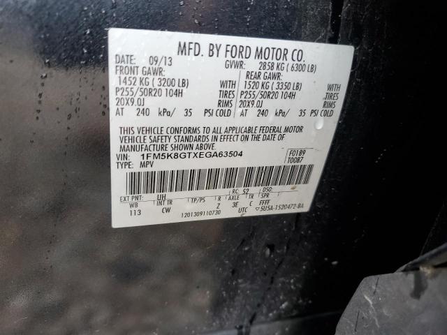 2014 Ford Explorer Sport VIN: 1FM5K8GTXEGA63504 Lot: 57023384