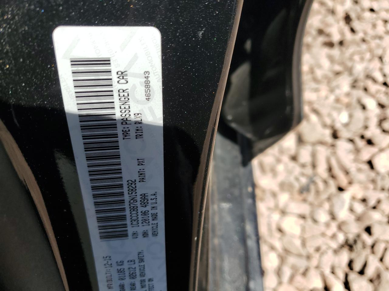 1C3CCCBB7GN158292 2016 Chrysler 200 S