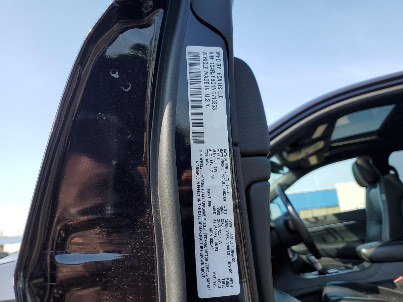 1C4RJFBG1MC710353 2021 Jeep Grand Cherokee Limited