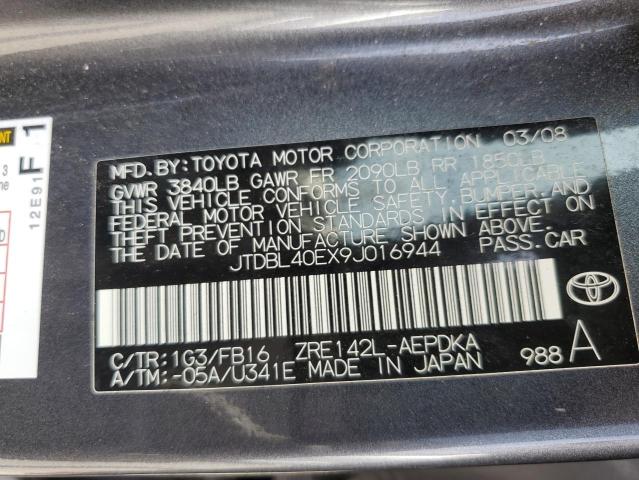 2009 Toyota Corolla Base VIN: JTDBL40EX9J016944 Lot: 54719974