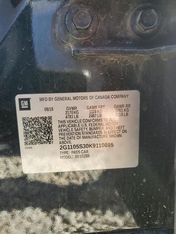 2019 Chevrolet Impala Premier VIN: 2G1105S30K9110895 Lot: 54992924