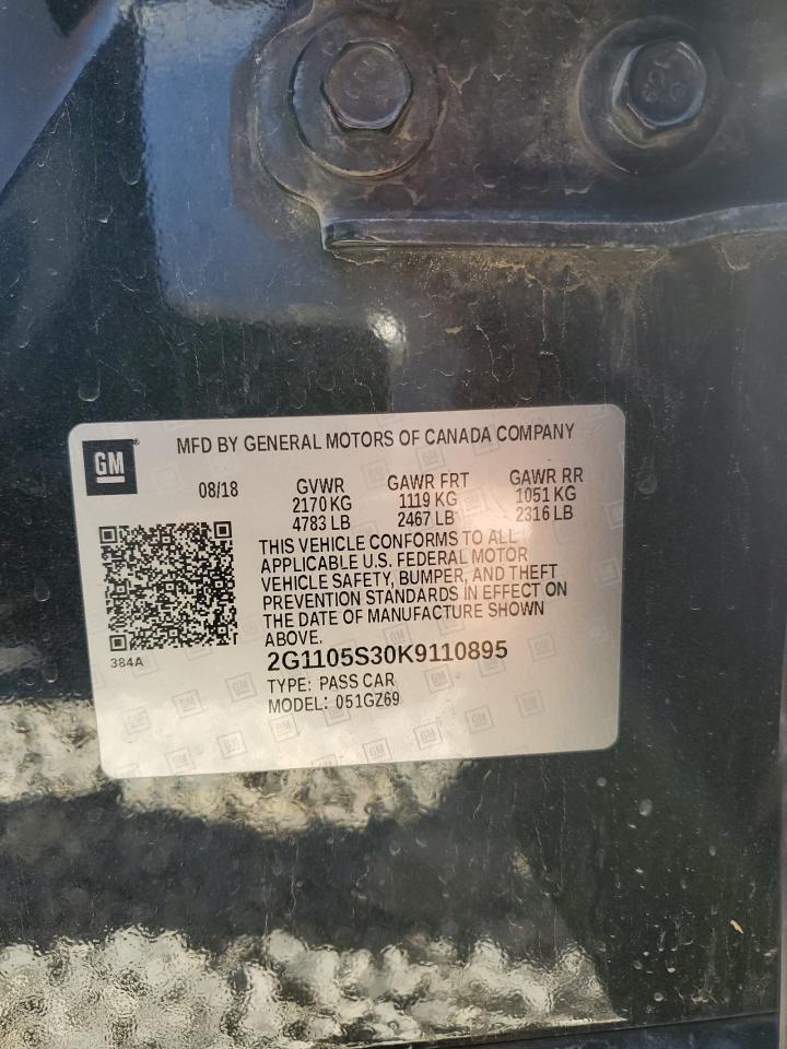 2G1105S30K9110895 2019 Chevrolet Impala Premier