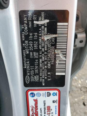 2012 Hyundai Accent Gls VIN: KMHCT5AE3CU020487 Lot: 53485874