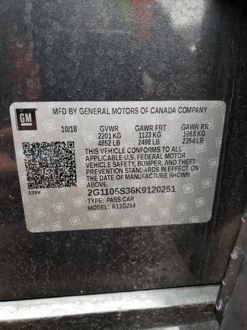 2019 Chevrolet Impala Premier VIN: 2G1105S36K9120251 Lot: 54209924