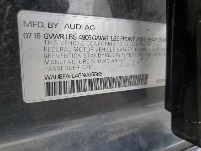 2016 Audi A4 Premium S-Line VIN: WAUBFAFL4GN005565 Lot: 55446414