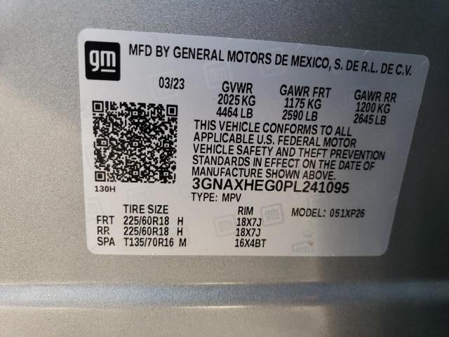 2023 Chevrolet Equinox Ls VIN: 3GNAXHEG0PL241095 Lot: 52888094