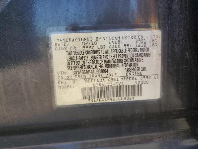 2010 Nissan Sentra 2.0 VIN: 3N1AB6AP4AL668064 Lot: 55766314