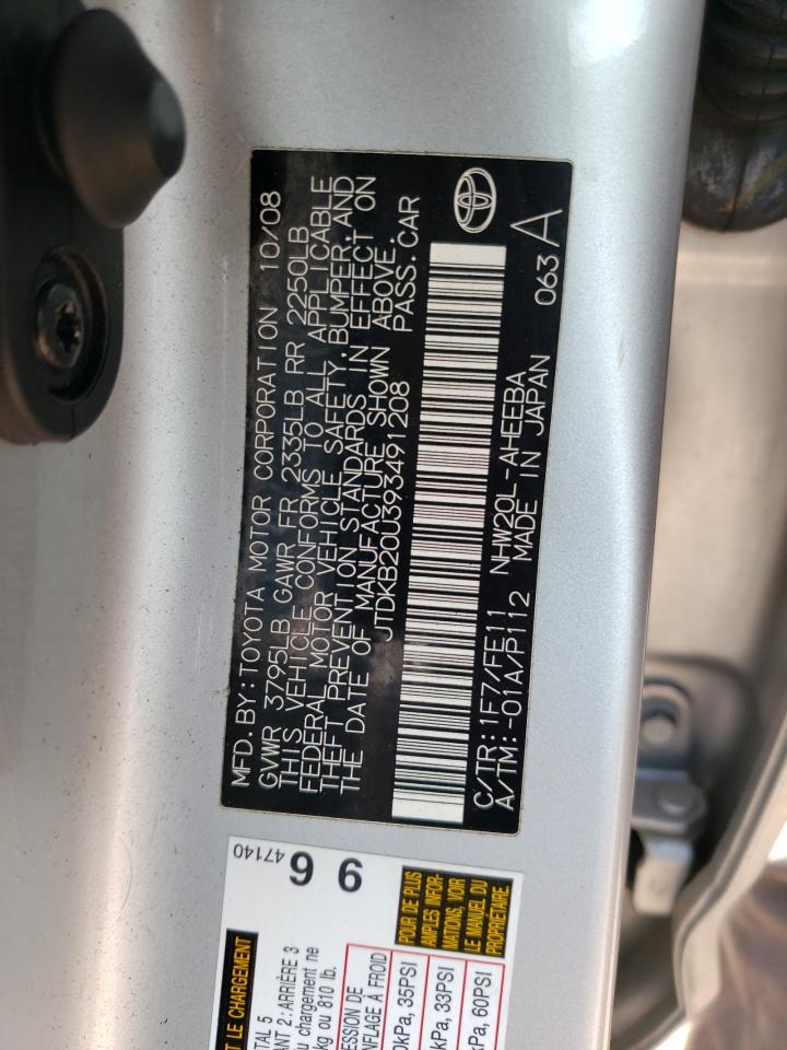 JTDKB20U393491208 2009 Toyota Prius