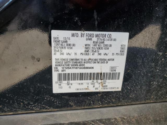 2016 Ford Explorer Limited VIN: 1FM5K7F87GGB88406 Lot: 55101104