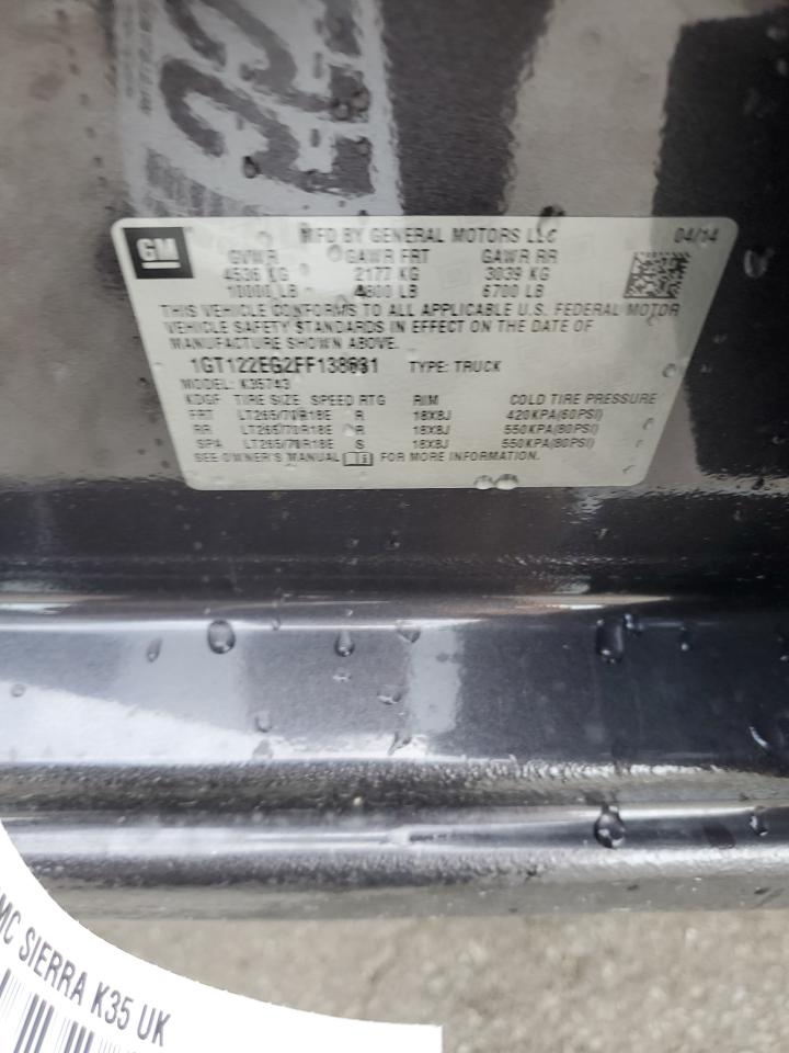 1GT122EG2FF138631 2015 GMC Sierra K3500 Sle