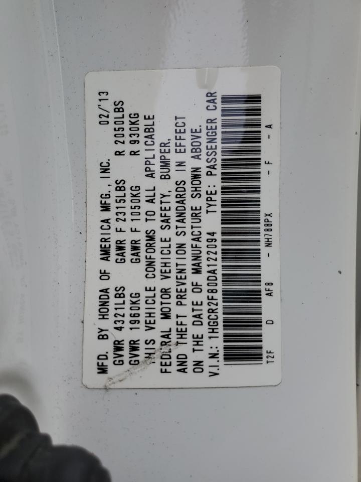 1HGCR2F80DA122094 2013 Honda Accord Exl