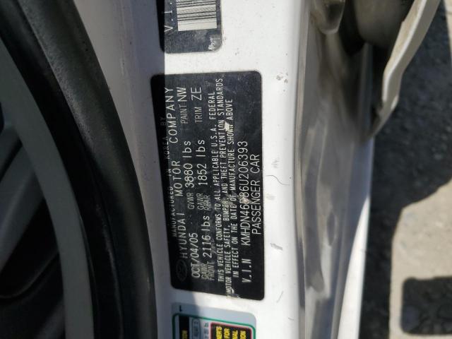 2006 Hyundai Elantra Gls VIN: KMHDN46D86U206393 Lot: 53090214